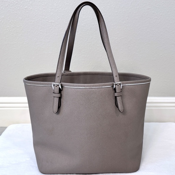 MICHAEL KORS JET SET Gray Saffiano Leather Bag with Silver Tone Hardware - Picture 2 of 5